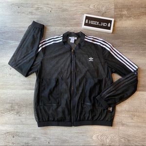 adidas originals sleek mesh tulle track jacket in pink